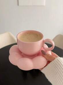 1set-Sunflower Design Ceramic Cup & Saucer Set, Multipurpose, Machine Washable, Material, Ideal For Coffee, Milk & Breakfast - Perfect Gift