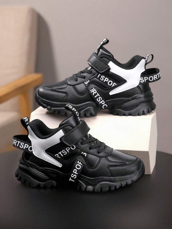 1 par de zapatos deportivos de media caña para niños para exteriores, zapatos de senderismo para niños