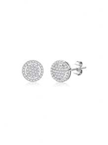 ORAZIO 1 Par de Pendientes de Botón con Circonita Cúbica para Hombre y Mujer, Juego de Pendientes con Poste de Plata de Ley 925 Chapados en Oro de 14K Hipoalergénicos, Redondos y Cuadrados con Circonitas Cúbicas Enchapadas, Pendientes Simulados con Halo de Diamante