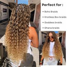 26 Zoll, 6 Packungen, boho Flechthaare locken, zum Flechten von boho Zöpfen, bohemische Flechthaare