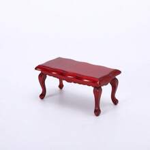 1pc 1:12 Dollhouse Miniature Furniture White Coffee Table, Square/Round Walnut Or Red, Micro Scene Decor, Cute Mini Coffee Table, Precise Side Table, Miniature Furniture Toy, Suitable For Party Gift