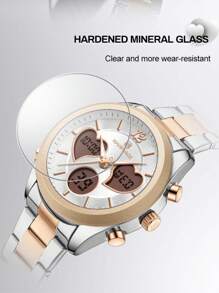 NAVIFORCE NAVIFORCE Dial Quartz Analog LCD Digital Watches Seiko Movement Playful Watch Unique Design Of Heart-Shaped Fashion Casual Girlfriend Gifts Clock 5045S,With Gift Box,Perfect Gifts,Perfect For Business Casual/Sporty/Party/Street/IndustrialStyle/Gym/Sport/Refreshing/Young/Business
