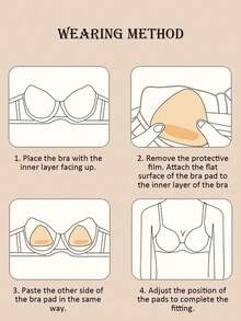 Double-Sided Sticky Bra Inserts,Snowy Sticky Bra Inserts,Sticky Bra Push Up, Self Adhesive Pads Ultra Instant Lift Bra, Push Up Bikini Pads For Sports Bra Swimsuit - Multicolor - View 10