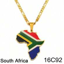 1 件 3.8 厘米嘻哈非洲地图吊坠项链首饰