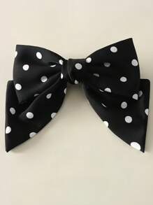 1pc Fabric Hair Clip, Sweet Polka Dot Printed Bowknot Spring Clip Hair Accessory, Suitable For Ponytail, Bun, Wedding And Casual Wear, Claw Clips, Clips For Hair, Hair Slide, Hair Claws