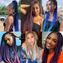 Ombre Pre Stretched Braiding Hair 30 Inch 8 Packs Synthetic Crochet Braids Hot Water Setting Professional Soft Texture Synthetic Hair Extensions 30 Inch 1B 27 - 1B/Purple(Ombre Black to Purple) - View 6