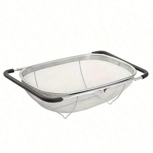 Expandable Stainless Steel Filter With Drainage Basket - Suitable For Vegetables And Fruits, Kitchen Essentials, Filtering Vegetables