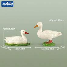 Realistic Farm Animal Figurines Toys Set, Plastic Learning Educational Playset Animal Themed Party Supplies For Easter Egg Birthday Christmas,Farm World - Pig, Goose, Chicken, Duck, Dairy Cow, Donkey, Water Buffalo, Sheep, Rabbit, Dog, Cat, Parrot Farm Animal Toys For Kids Girls Boys Ages 3+