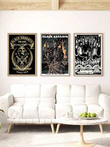 1 PIEZA Póster retro de concierto de la banda, impresión en lienzo, obra de arte para amantes de la música, decoración de pared, arte musical vintage, decoración de pared para dormitorio, sala de estar u oficina, sin marco