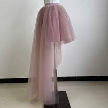 Women's Colorful Stylish Asymmetrical Tulle Skirt, Europe And America Design, Sexy Hem, Suitable For Daily Wear And Stage Performance