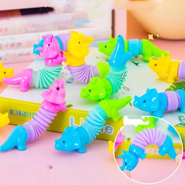 20 Piezas de Tubos Dinosaurio Pop, Juguetes Fidget, Regalos de Fiesta, Premios de Carnaval, Regalos de Cumpleaños para Niños, Juguetes Sensoriales para Aliviar el Estrés