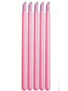 5件套浮石指甲锉、石英指甲笔、指甲锉棒、去茧器、修剪器、抛光器、修脚工具、美甲护理套装，适用于家庭和美甲沙龙 - 粉色 - 查看 2