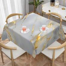 1/20 Stücke elegante goldene und weiße Marmorierung Tischdecke - luxuriöses Polyester, rechteckige Tischdecke für Zuhause, Büro oder Schreibtischnutzung, perfektes Geschenk für Feiertage, Esszimmer Dekoration