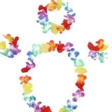 5Pcs/Set Hawaiian Outfits Tropical Party Straw Skirt Set - Perfect For Masquerade, Grass Skirts For Luau Party Adult,Summer Parties, And Birthdays