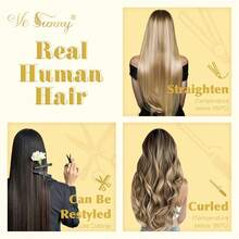 Hair Extensions Real Human Hair Copper Hair Extensions Clip Ins  8pcs Colorful Soft Silky Clip In Extensions Natural & Soft Long Hair Clip Ins For Women, Can Be Styled Real Human Hair #350 - S350 - View 3