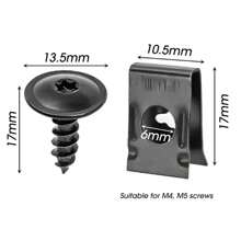 20 Piezas/40 Piezas Juego de tornillos roscadores automáticos en forma de U para metal, accesorios de ajuste para coche y motocicleta