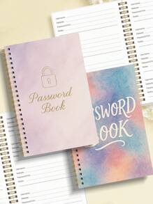 1pc Simple Password Book, Minimalist 52 Sheets Advanced Address Password Manager With Website Password Quick Access Username And Password Storage Perfect For Home Office Internet Computer Logins,Back To School Supplies