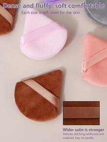 14pcs Makeup Sponge Set With Storage Jar, 4 Makeup Eggs & 3 Mini Makeup Eggs & 2 Mini Triangle Powder Puffs & 2 Triangle Powder Puffs & 3 Mini Finger Cushion Powder Puffs, For Liquid Foundation, Foundation, Concealer. Suitable For All Skin Types. Made Of Ultra Soft Velvet, Designed For Contouring, Eyes And Corners, Makeup Sponge Foundation Mixing Container. - Multicolor - View 5