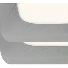 Juego de 2 sábanas ajustables para cama individual con bolsillo profundo de hasta 14", resistentes a las manchas y las arrugas, de fácil cuidado, color gris - Gris - Ver 4