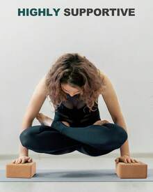 Trideer Cork Yoga Blocks, 2 Pack Natural Cork Blocks, High Density With Non Slip Surface, Accessories And Yoga, Pilates, Stretching - 1 - View 2