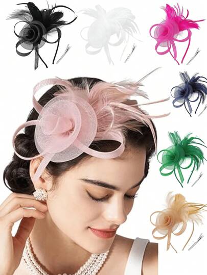 1 Pc Fascinators Hats For Women Tea Party Fascinator Hats Vintage 50s Headwear Wedding Church Derby Hat Mini Hats Tiny Hats Mini Top Hat Mini Cap, Gifts, Hair Accessories