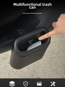 1 pieza Cubo de basura de plástico para carro, papelera colgante, bolsa de almacenamiento en la puerta del carro, accesorios multifuncionales para el carro