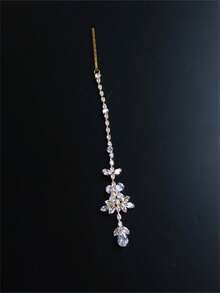 波西米亚风水滴吊坠发链，闪亮配饰，适合女士连衣裙、发饰、珠宝、婚礼、节日装扮、派对配饰、新娘等场合。 - 金色 - 查看 4