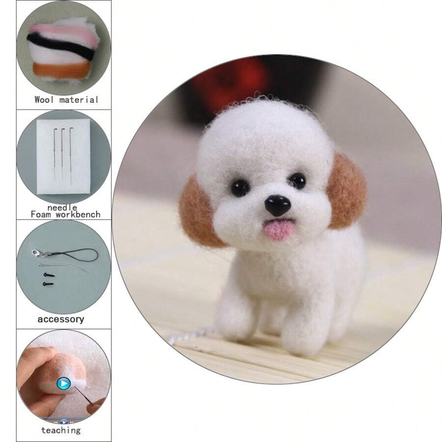 Cute Puppy Wool Felt DIY Craft Kit - Multicolor - View 1