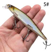 4.33英寸ABS沉水米诺路亚套装，带激光震动功能，适用于鲈鱼、鳟鱼、鲶鱼、红鱼、比目鱼——淡水和海水垂钓 - 彩色 - 查看 6