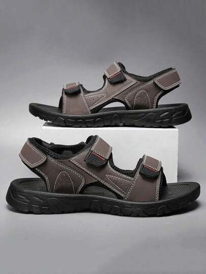 Men's Sport Sandals, Adjustable Hook-Loop Closure, Suitable For Outdoor Sports, Wear-Resistant Sole