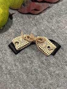 1 件优雅时尚珍珠流苏蝴蝶结发夹，女士高端侧刘海夹发夹，适合日常佩戴 - 彩色 - 查看 11