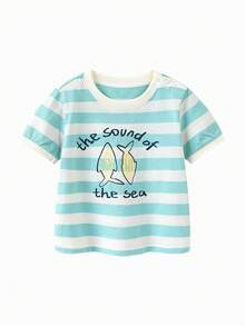 mini bala Baby Jungen T-Shirt, kühlend & antibakteriell - weiche Baumwolle - Sommer Komfort Shirt - weiß-grüner Ton - Übersicht 4