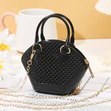 Fashion Women's Bag One Shoulder Hand-Held Crossbody Bag Chain Jelly Bag Mini Pearl Shell Bag, School Backpack