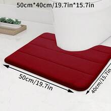 1件装浴室记忆棉方形浴垫，带U型马桶垫，超强吸水，防滑，速干，可机洗，加厚防褪色，柔软舒适，适用于浴室、卧室、房间装饰、浴室厨房装饰、厨房地毯 - 1pc橫條壓花 - 查看 14