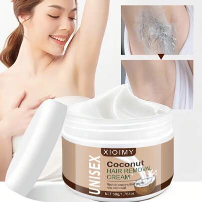 Xioimy XIOIMY 50g Coconut Painless Hair Removal Cream, Fast Acting, No Irritation, No Black Dots, Suitable For Body, Legs, Armpits And Intimate Areas, Ideal For Summer Hair Removal