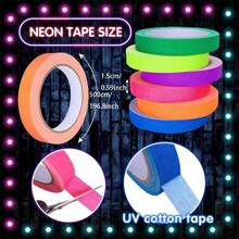 6 Packs Neon Glow Tape 6 Colors Waterproof UV Reactive Fluorescent Stickers For Stage Decor Stairs Crafts Reflective Warning Tape Perfect For Halloween Parties 196.85in X 15mm Wall Stickers Room Decor Wall Decor Wall Sticker Personalised Stickers Halloween Decor Home Decor Fall Decor