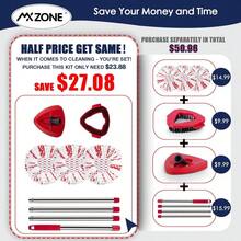 Spin Mop Head Replacement Base Handle Compatible With O Cedar EasyWring 1-Tank System, 3 Pack 40% More Cleaning Power Replace Heads, 1 Mop Handle, 1 Base And 1 Scrub Brush Combo Set