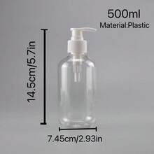 Set de 12 botellas de plástico recargables de 500ml, aptas para champú, jabón de manos y gel de baño - sin fragancia, ideal para la organización del baño