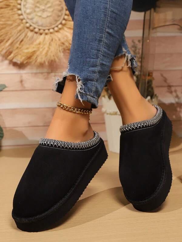 Botas mini de bajo perfil para mujer, zapatillas de estar por casa