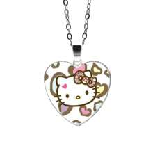Sanrio 1 Pieza Collar de Colgante Lindo de Gatito con Strass, Collar Dulce de Kitty Hello Kawaii, Regalo de Cumpleaños, Accesorios de Decoración de Dibujos Animados (Algunas partes pueden ser aleatorias)