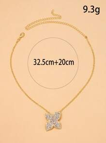 1 Stück Blüten Anhänger Halskette, einfache Strass Choker Halskette, minimalistisches Modeaccessoire für Frauen