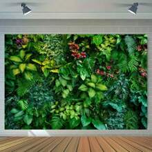 1 Stück, 2D natürlicher grüner Wald Fotohintergrund, für Wand Montage im Wohnzimmer, Schlafzimmer, Büro, Wohndekoration, Raumdekoration, Party Dekoration