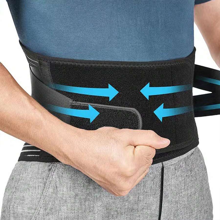 okwish Back Support Belt Back Brace Breathable Lumbar Support Lumbo Belt - Black - View 1