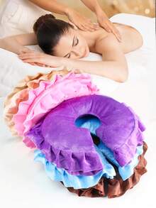 1pc Plush U-Shaped Pillow For Beauty Salon, Massage Facial Pillow, Removable & Washable