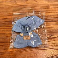 1 Set For Labubu Clothes Suitable For The First And Second Generation Of Labubu Clothes, A Cute Denim Braces Suit, Labubu Shoes, And Labubu Glasses