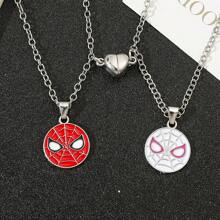 bandai 2pcs/Set Superhero Spider Necklace Fashion Couple Necklace Valentine Day Gift For Best Friend
