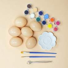 DIY 鸡蛋着色套装，包含 12 种颜色的颜料和调色板，逼真的鸡蛋复制品，手绘鸡蛋，儿童早期教育礼物，益智玩具，着色用品小礼物 - 彩色 - 查看 14
