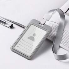 1pc/5pcs/10pcs/50pcs Ins Style Thick Vertical & Horizontal Card Holder, 11 Colors Lanyard ID Badge Holder, Suitable For Office, School, Mall, Work Etc. School Supplies,Back To School