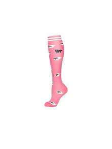 1 Pair Women Compression Socks, Knee High Socks, Cute Nurse Compression Socks, Y2k, Cozy