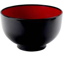 Japanese Soup Bowl, 38 Fl.Oz, Plastic Bowl For Ramen, Udon, Pho, Rice, And Cereal, Microwave & Dishwasher Safe, Black And Red Color - 23oz - View 1
